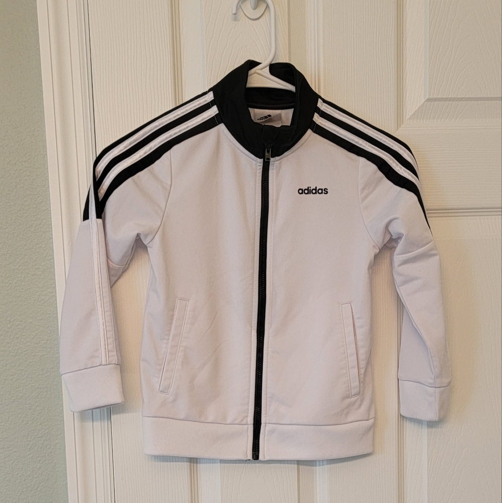 Adidas Little Boy White / Black Track Jacket Size 5